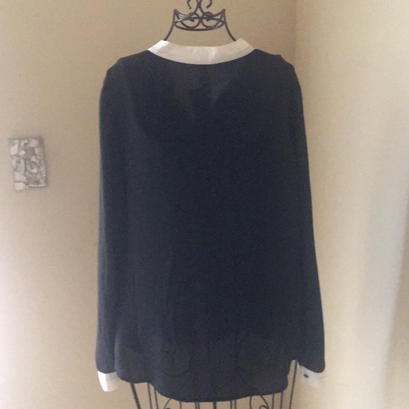 Xhilaration Black Blouse with Cream Bows - Picture 4 of 4